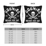 taie d'oreiller crâne goonies sabres vintage noir zip invisible 18x18in polyester lit