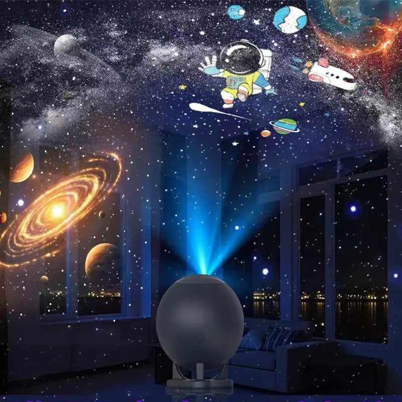 projecteur d'étoiles veilleuse galaxie planètes astronautes noir moderne interchangeable chambre coucher