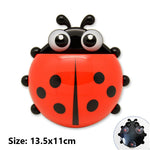 porte brosse dents coccinelle dessin animé rouge jaune bleu vert suction mignon cartoon organisateur