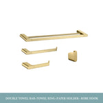 accessoires salle bain doré moderne porte serviettes fixations murales ensemble quincaillerie
