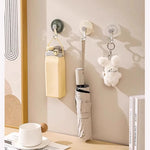 crochet mural ventouse transparent vert beige moderne minimaliste adhésif salle bains cuisine