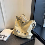 sac fourre tout tote bag toile décontracté lettre motif doux beige casual