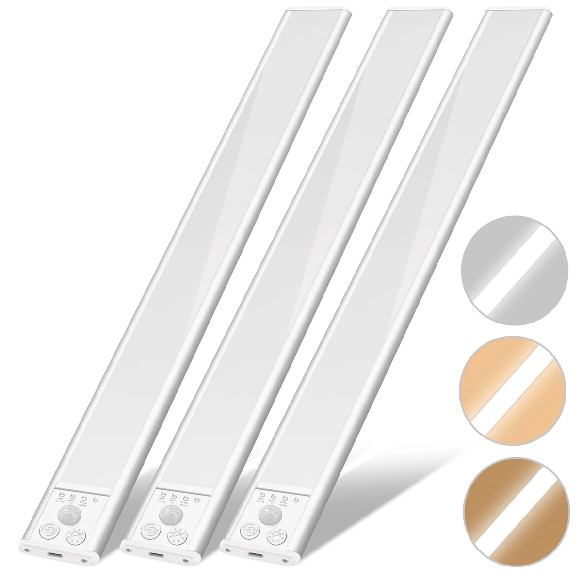 lampe led rechargeable détecteur mouvement 20cm 30cm 40cm 50cm blanc moderne adhésif interrupteur tactile