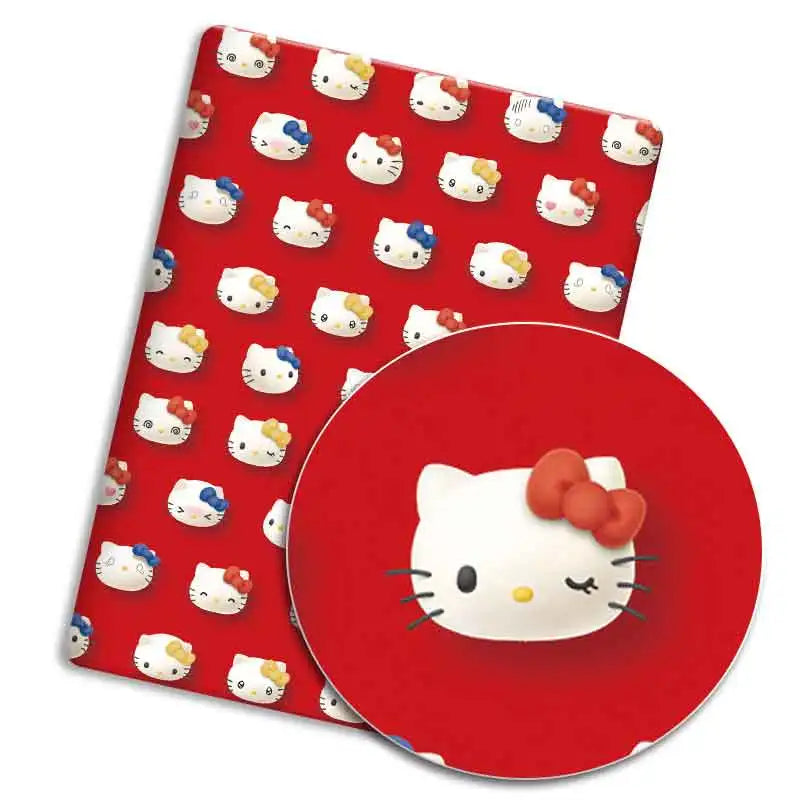 tissu polyester coton motifs dessins animés hello kitty my melody cinnamoroll protège cahiers enfants