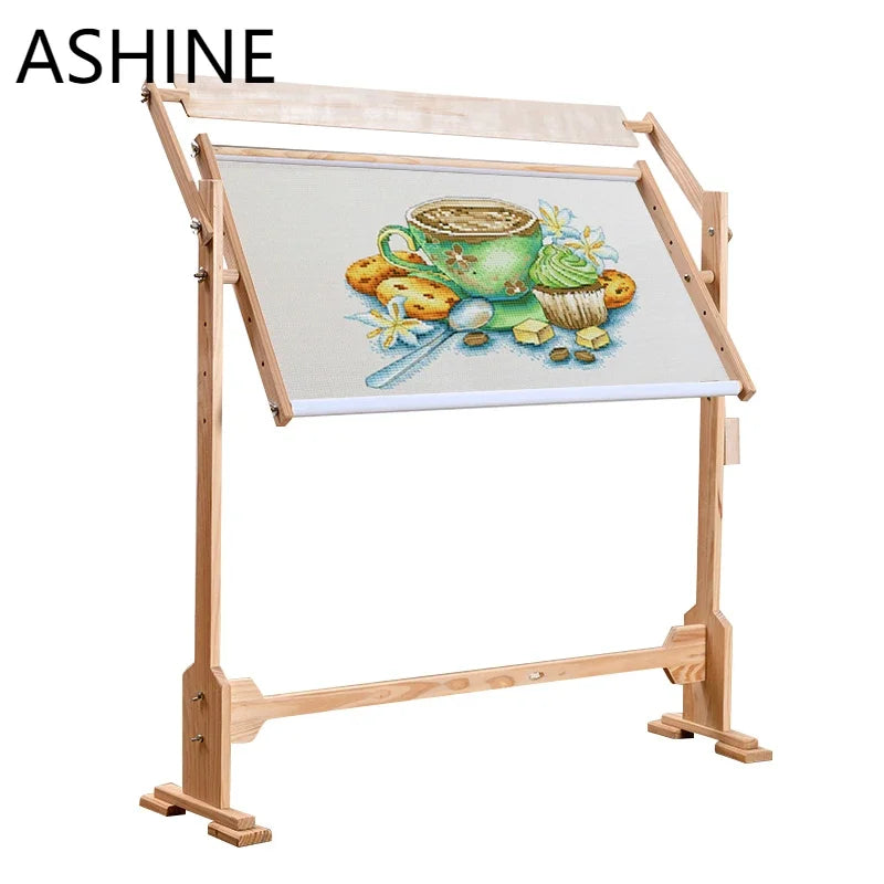 tableau artistique bois naturel illustration thé biscuits cupcakes classique crochets latéraux support central