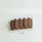 porte clés mural bois naturel moderne marron clair fixations adhésives sacs peluches hooks entrée