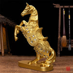 statuette cheval doré ornée strass art déco maison feng shui cadeau anniversaire noël pâques