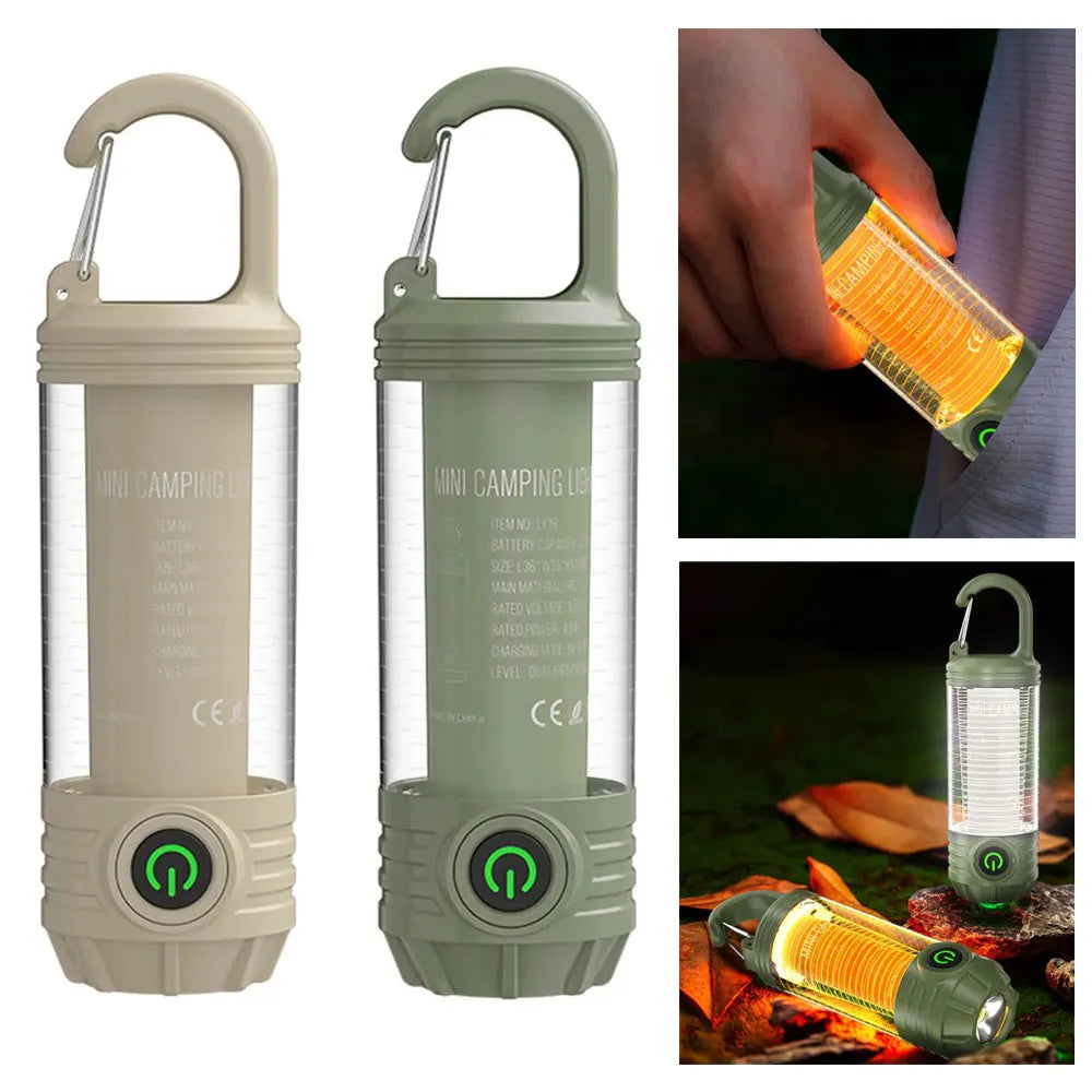 lumière portable camping vert olive verte filaments apparents utilitaireextérieur led rechargeable poche