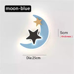 lampe murale moderne applique étoile lune fusée bleu noir adhésive led chambre enfant salle