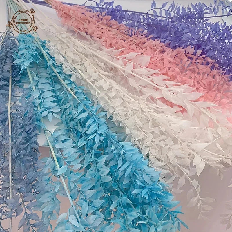 guirlande artificielle feuilles bleu rose blanc naturelle décoration intérieure anniversaire baby shower mariage