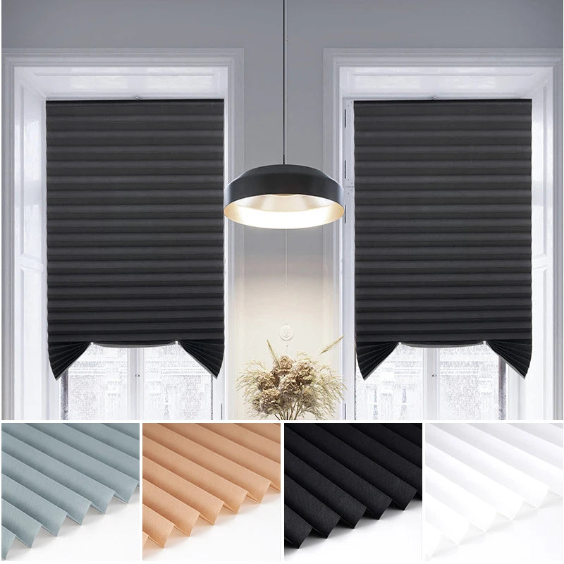 rideaux plissés adhésifs noir beige rayures horizontales moderne 60x150cm 60x180cm 90x150cm 90x180cm