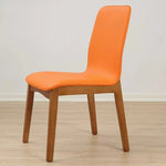 chaises salle manger moderne bois PU gris clair vert menthe rouge brique blanc minimaliste