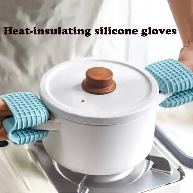 gants cuisine silicone rose bleu gris modernes grille opaques anti chaleur