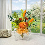 vase fleurs papillon transparent moderne décoration maison étagère rose lisse brillant