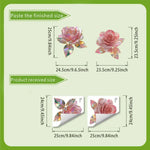 stickers decoratifs fleurs roses vertes violettes adhésifs salle bain decoration maison autoadhésifs blanc