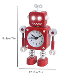 horloge robotique bleu jaune souriant vintage visage carré articulations batteries non fournies