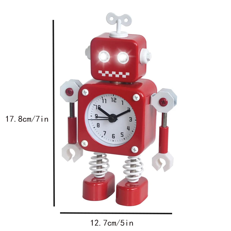 horloge robotique bleu jaune souriant vintage visage carré articulations batteries non fournies