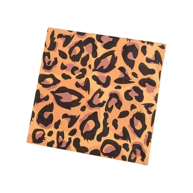 serviettes papier jetables motif animal zèbre léopard feuilles tropicales verte moderne anniversaire mariage baptême