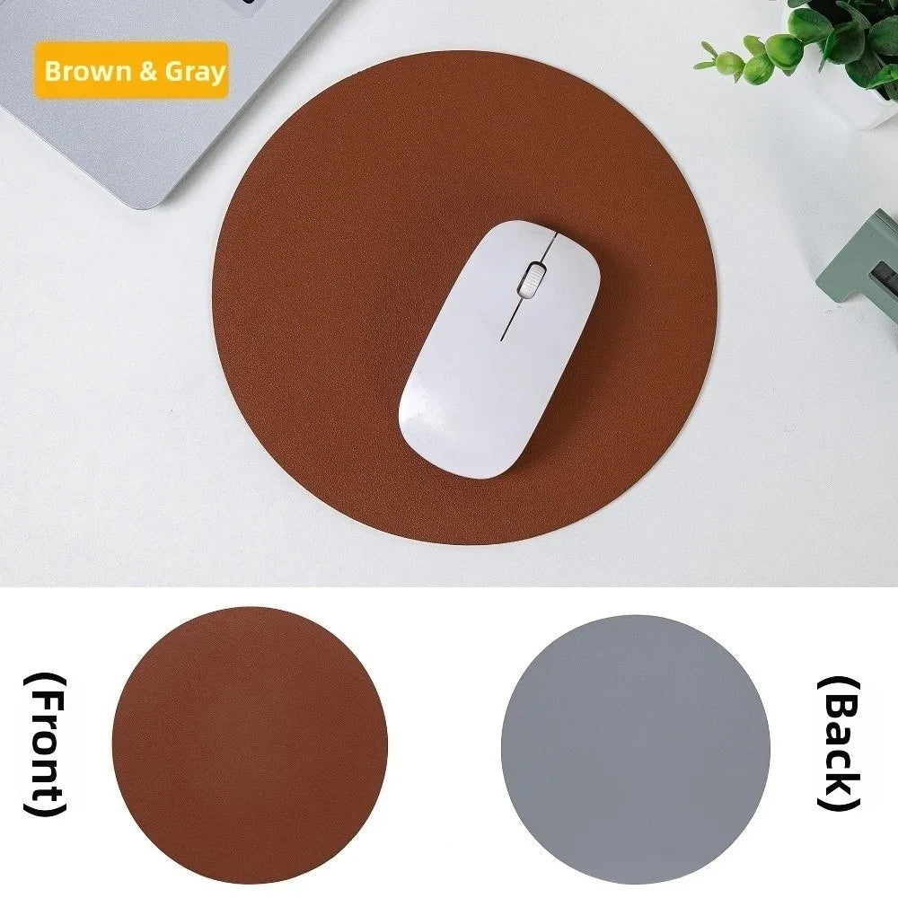 tapis souris cuir double face nappa marron noir gris rose vert rouge classique imperméable