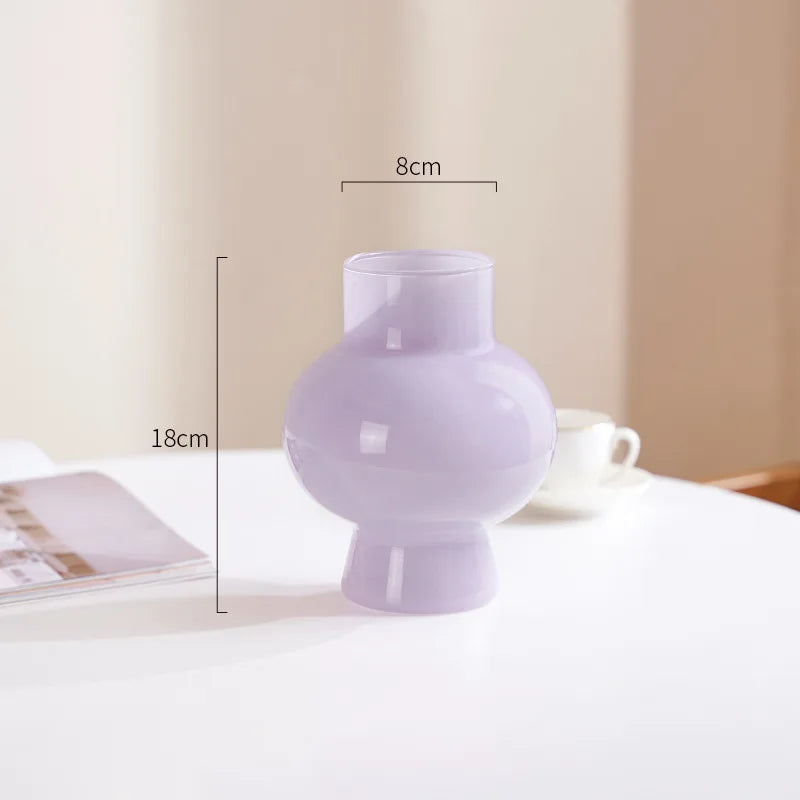 vase verre violet pastel moderne organique salle manger salon tablecoration floral