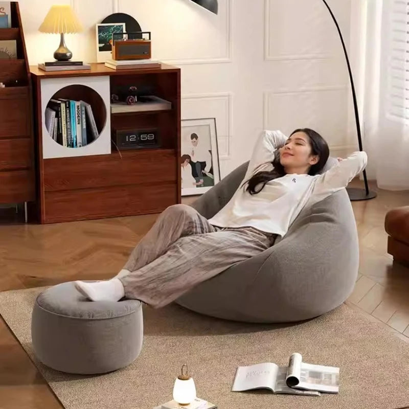 Pouf de sol en rotin kaki foncé
