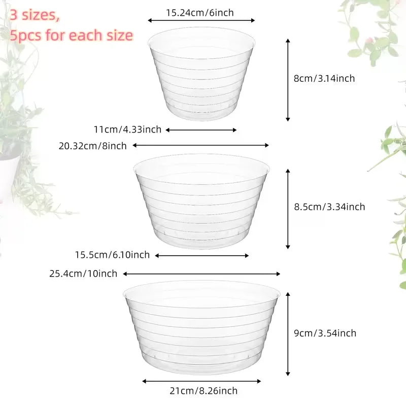 plateaux cache pots plastique transparent moderne rayures adhésif 10 inches
