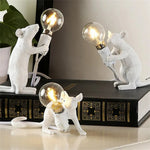 lampe souris forme animal blanc doré moderne minimaliste sans ombre interrupteur bouton