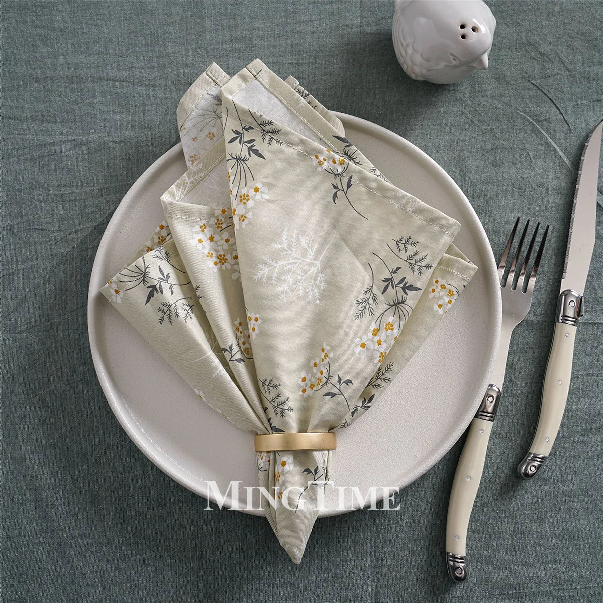 serviettes table multicolores fleurs fruits coton réutilisables moderne floral annuel doré maison fête repas