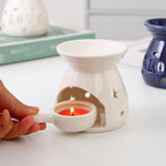 brûleur parfum blanc bleu moderne étoiles coeurs love bougie support minimaliste chambre salon