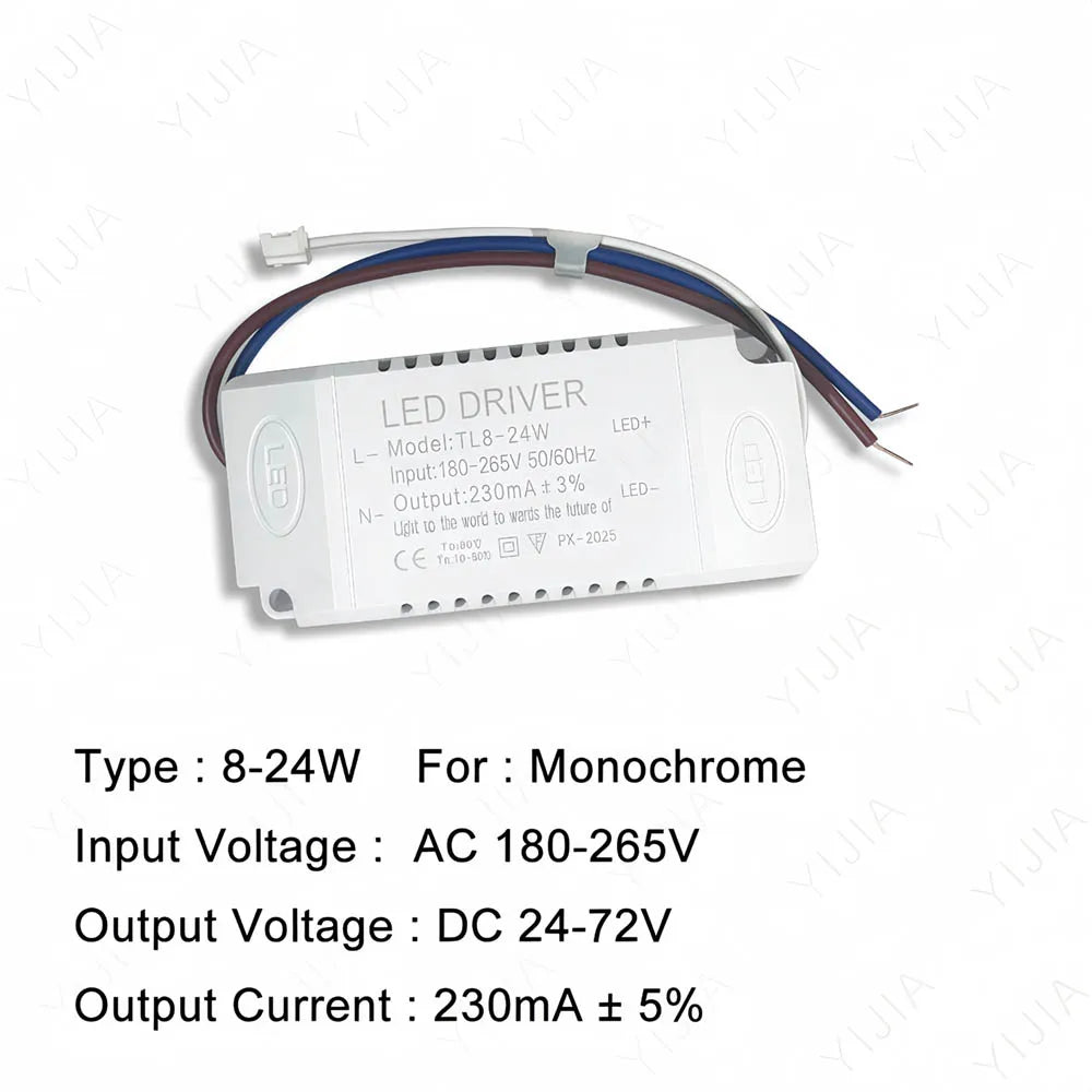 driver led blanc 24v 36v 60v 108v 280ma 300ma rond perforations moderne