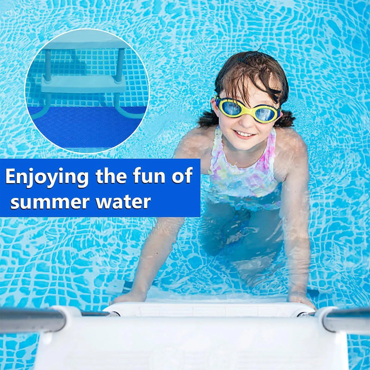 tapis piscine bleu hachuré moderne antidérapant pvc 23x60cm 23x90cm piscine extérieur protection