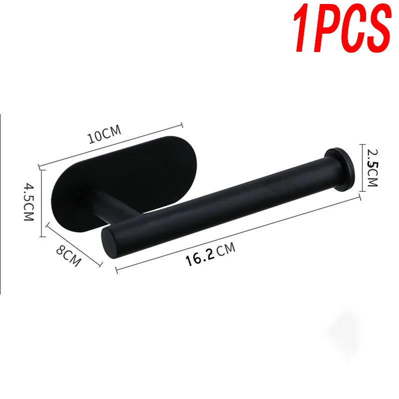 porte serviettes auto adhésif moderne argenté support papier toilette mur sans poinçon rouleau