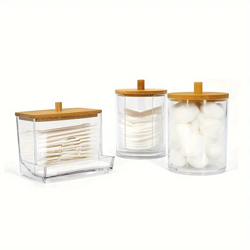 boîtes rangement coton tige transparentes moderne boites acrylique réutilisables minimaliste