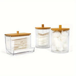 boîtes rangement coton tige transparentes moderne boites acrylique réutilisables minimaliste