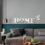 lettres decoratives murales blanc vert moderne adhesif papillon intégrées dimension lettres relief chambre salon