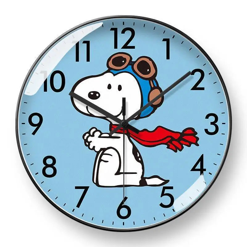 horloge murale snoopy dessin animé noir blanc moderne fixations murs quartz