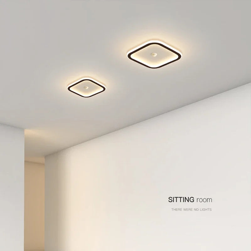 plafonniers led capteur mouvement blanc noir minimaliste moderne 20x20cm 249 2000lm
