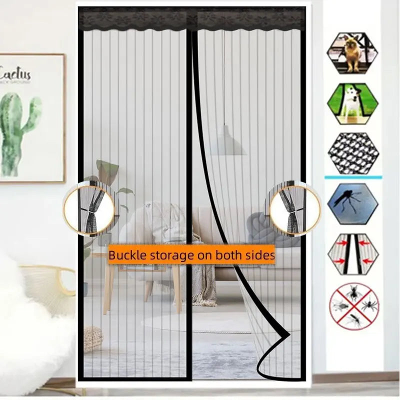 rideau moustiquaire noir maille fine moderne traité insecticide velcro maison été ventilation chambre adultes