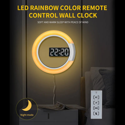 Horloge murale LED design 3D miroir blanche