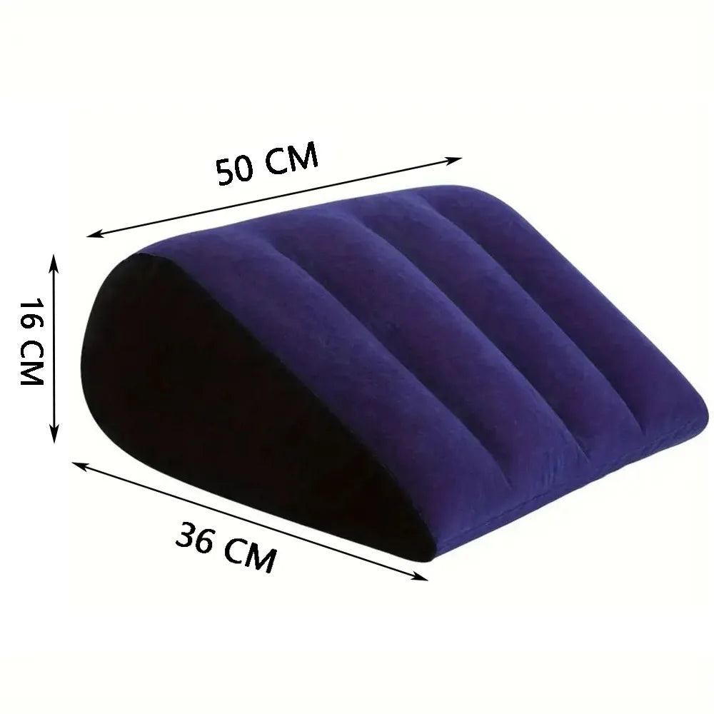 coussin gonflable velours bleu marine noir mousse mémoire forme rectangulaire literie confort aiguille triangle