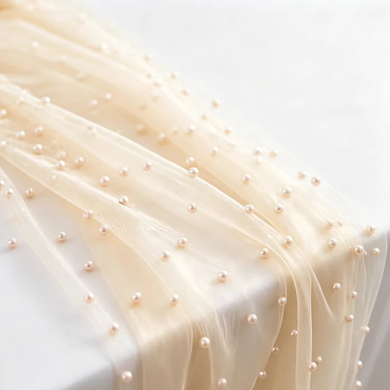 nappe décorative transparente blanches rose table mariage fête 75x200cm polyester