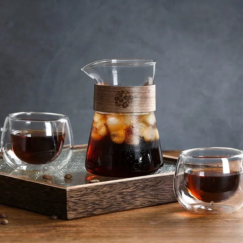 carafe thé verre transparent moderne ruban décoratif tasses maison bar restaurant