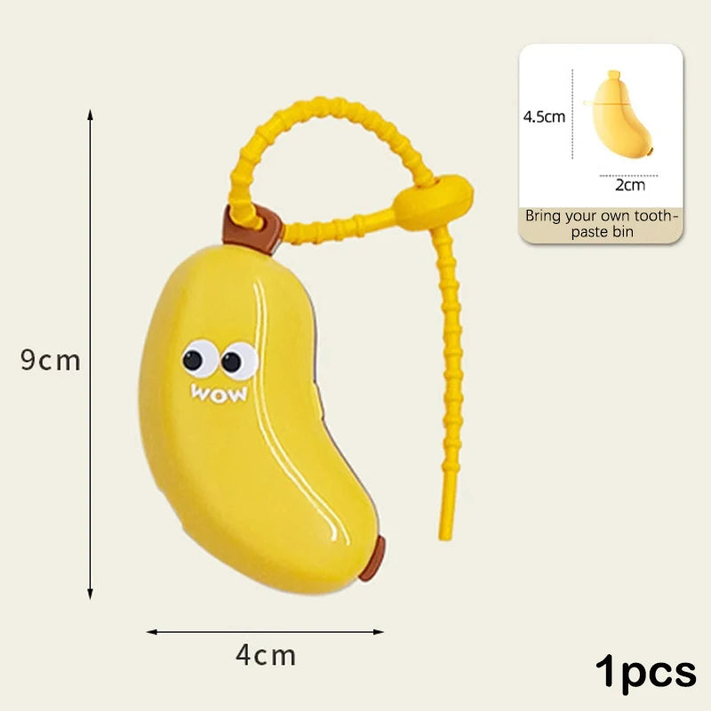 boîtier banane rangement brosses dents dentifrice portable voyage ludique enfants