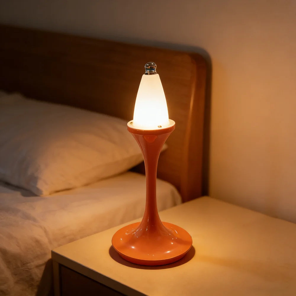 lampe chevet moderne rechargeable usb 5w orange tactile flux lumineux 60 ledABL