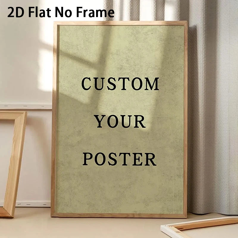 Posters personnalisés impression photo texture grunge minimaliste couleurs claires cadres bois