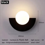 Lampes murales modernes blanc noir jaune vert rouge orange sphère attachée éclairage quotidien chambre