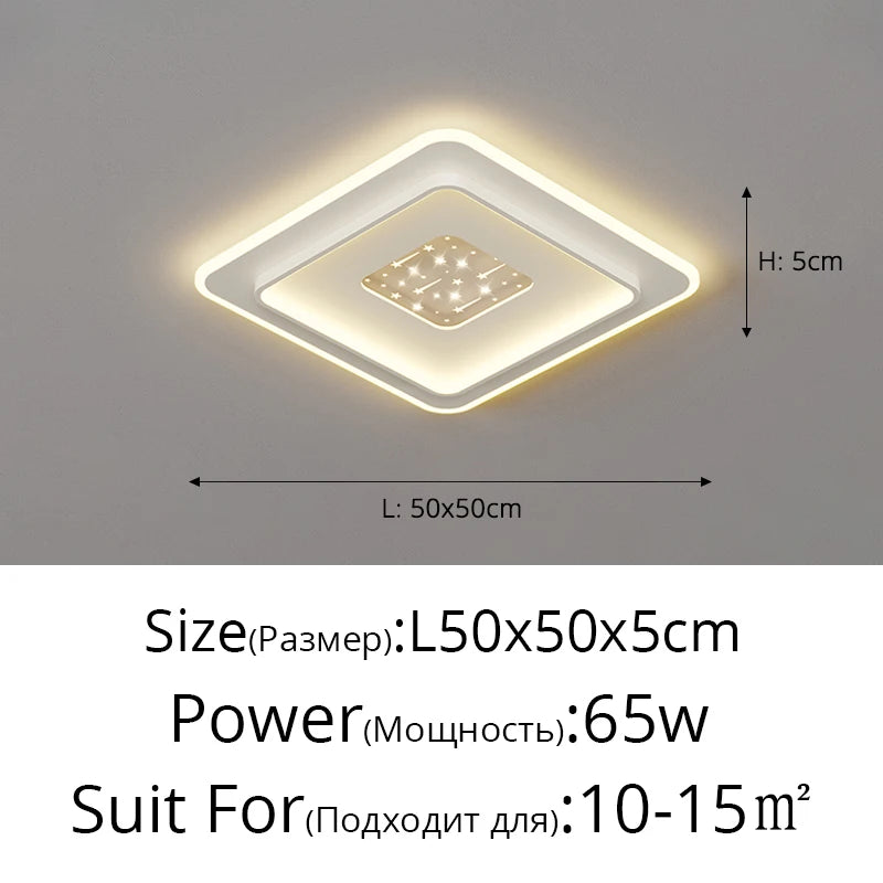 plafonnier led moderne blanc doré minimaliste éclairage cuisine chambre salon