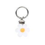 porte clés pince chapeau fleurs simples moderne minimaliste beige blanc jaune rose adhésif voyage