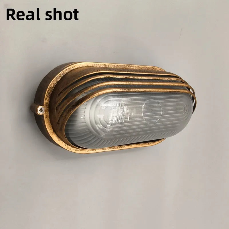 lampe murale led or noir vintage rayures dorées surface lisse extérieure ip55 hydrofuge