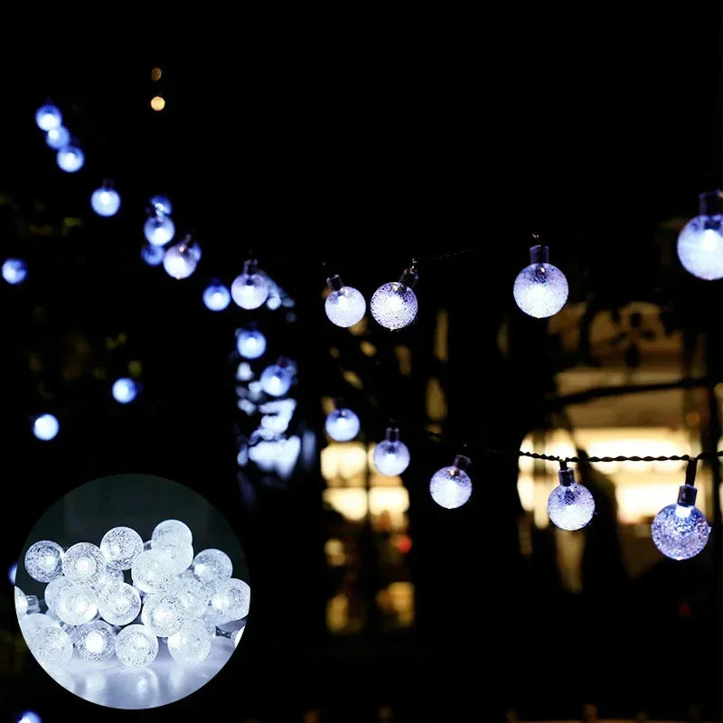 guirlande lumineuse solaire led multicolore 5m 20leds extérieure décoration jardin festive